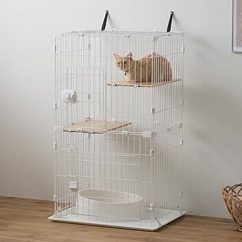 Amazon.co.jp: アイリスオーヤマ 猫 ケージ キャットケージ コンパクト